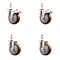Service Caster 4 Inch 316SS Maroon Polyurethane 3/8 Inch Threaded Stem Caster Lock Brake, 2PK SS316TSTTL20S414-PPUB-MRN-381615-2S2 - alternate 3